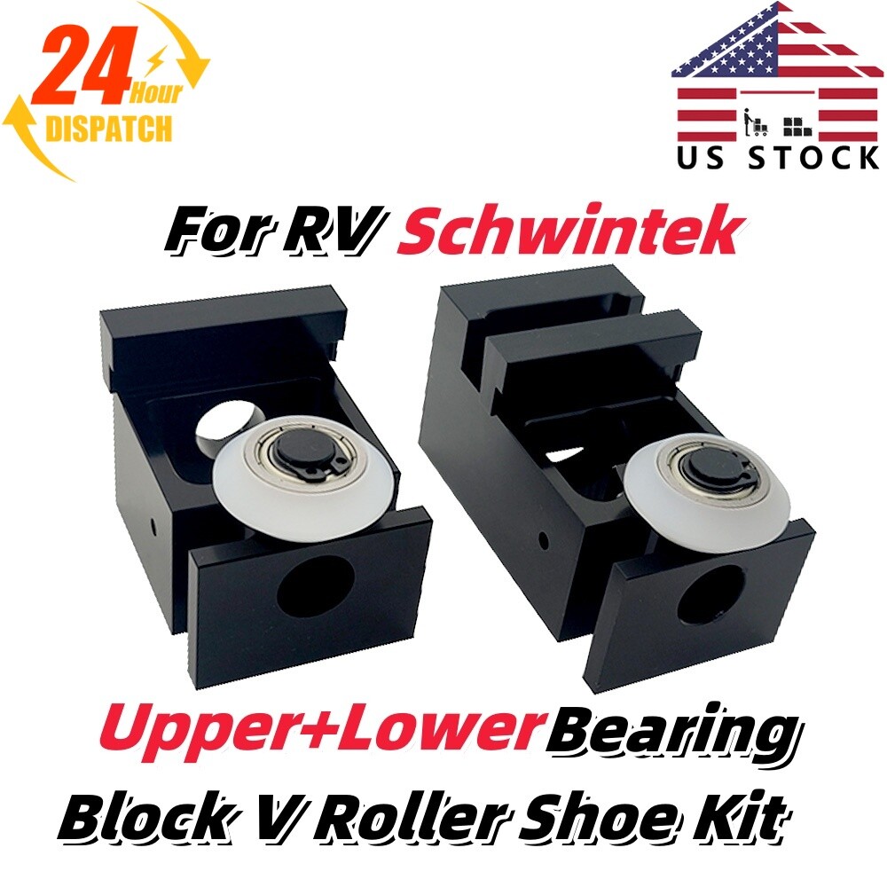 Upper+Lower Bearing Block W/ V Roller Shoe For RV Schwintek Slide Out In-Wall