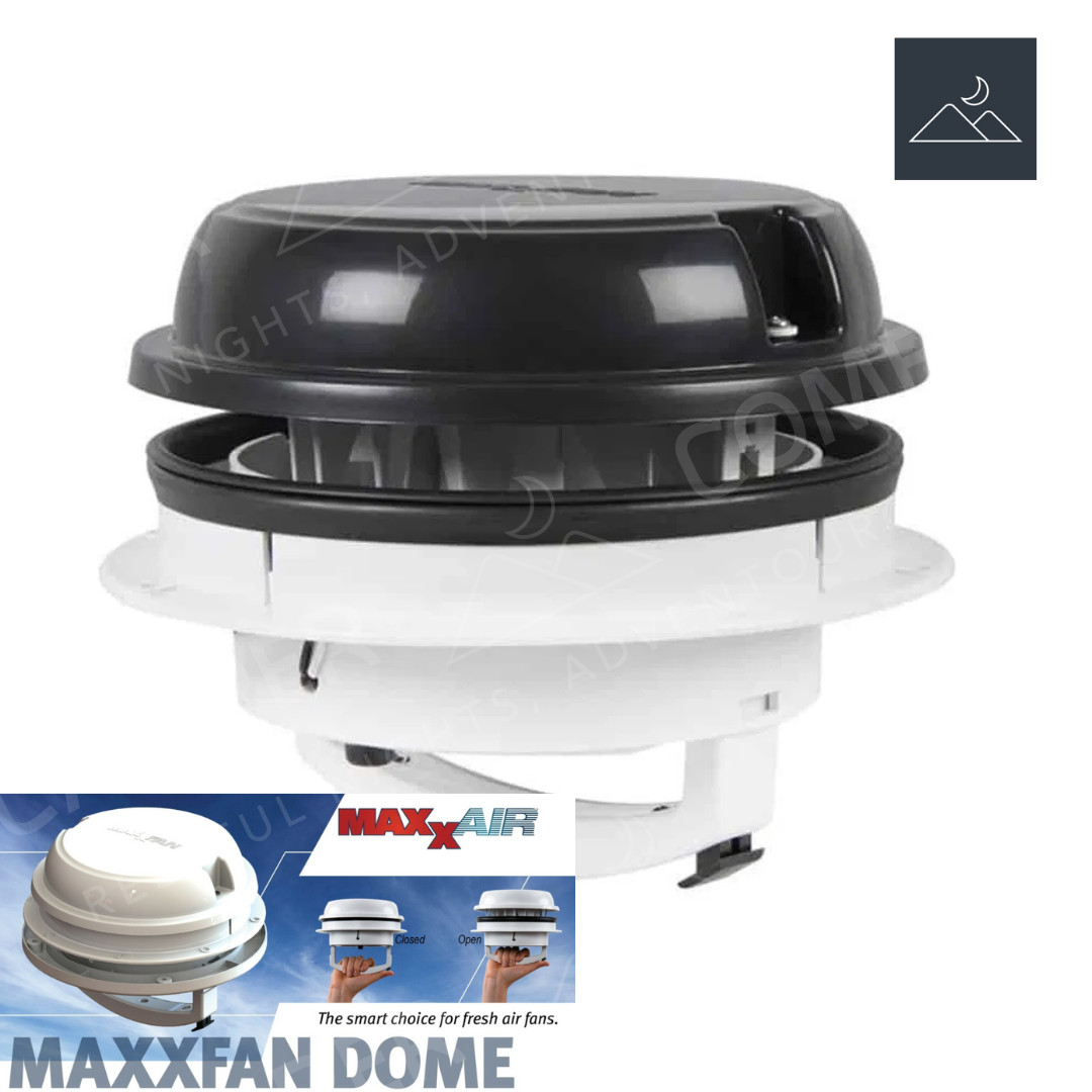 Campervan Maxxair Maxxfan Black Dome Roof Wall Vent 12v Fan Motorhome Bathroom