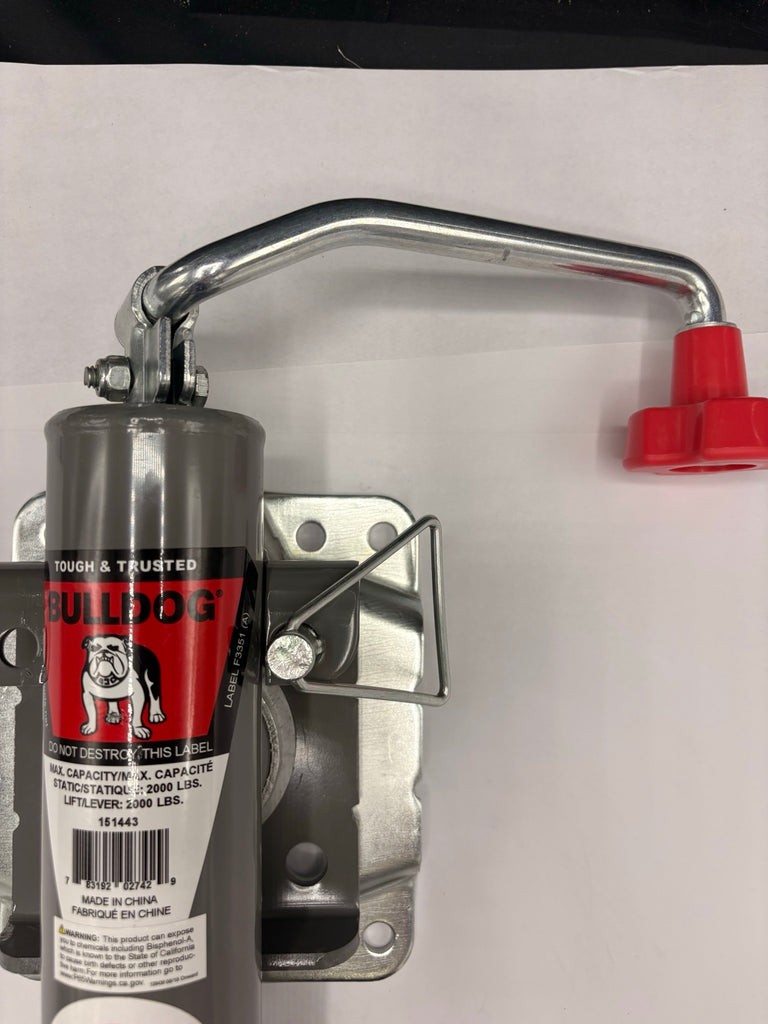 Genuine Bulldog 2,000# Snap-Ring Swivel Trailer Jack 10″ Lift Bolt-On Top Wind