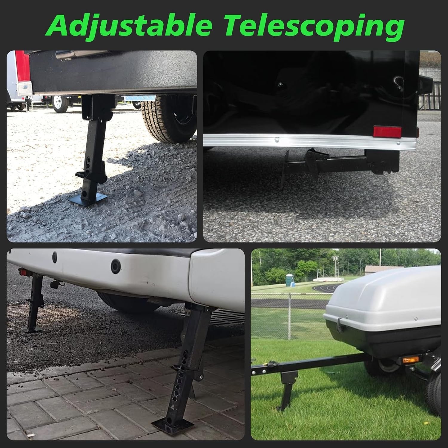 Efficient RV Stabilizer Jacks Set – 1000 lbs Each, Telescoping Design for Travel