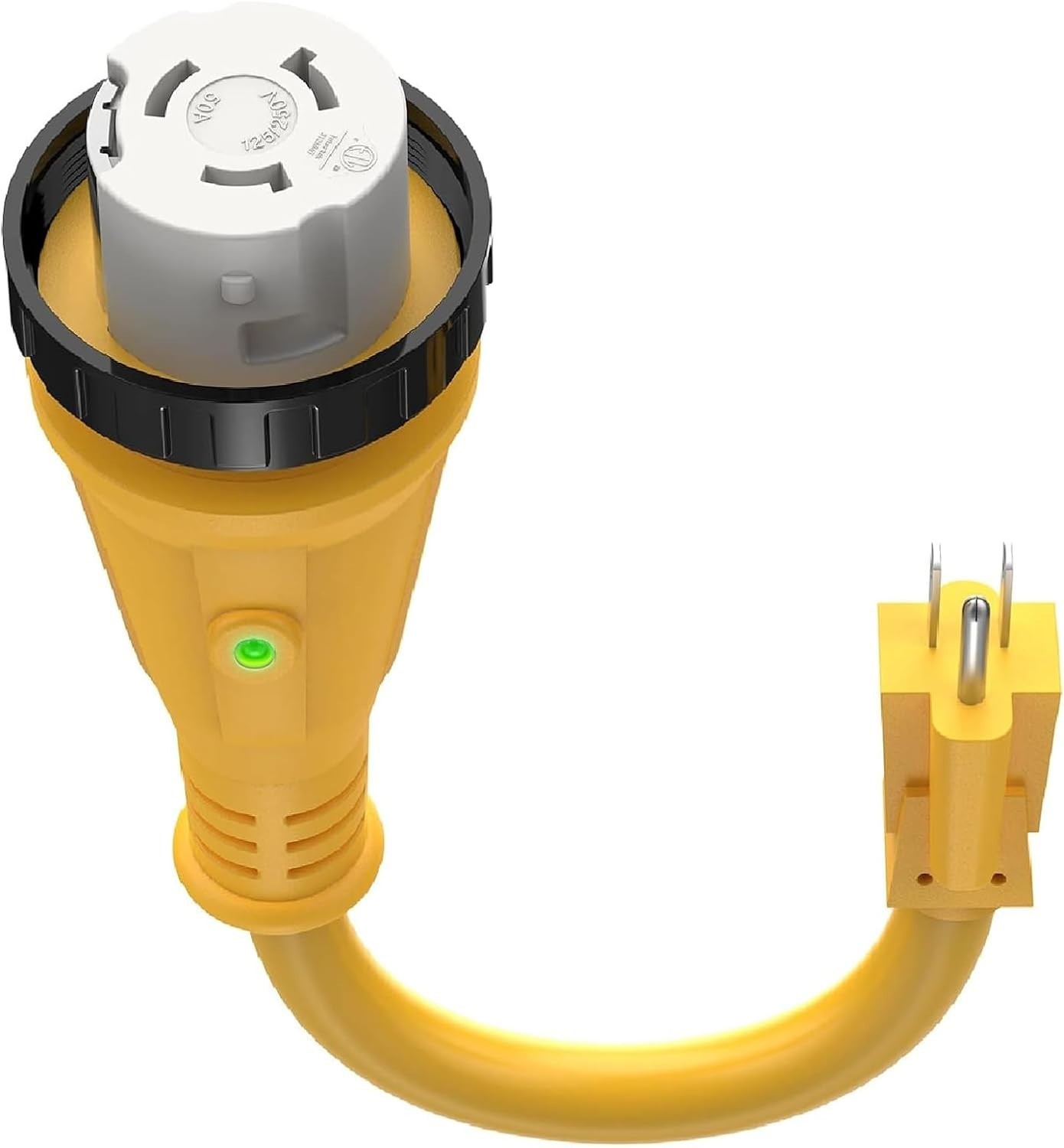 Versatile 50 Amp to 15 Amp RV Power Cord Adapter – Safe & Reliable Connection