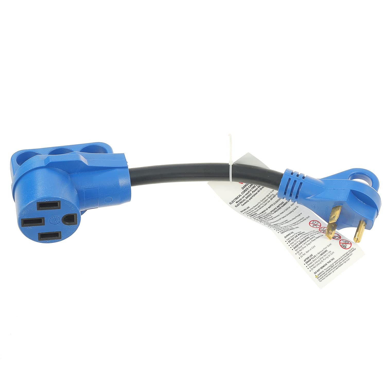 50 Amp to 30 Amp RV Power Adapter NEMA TT30P to 1450R 125V 10/3 AWG 12 Inch
