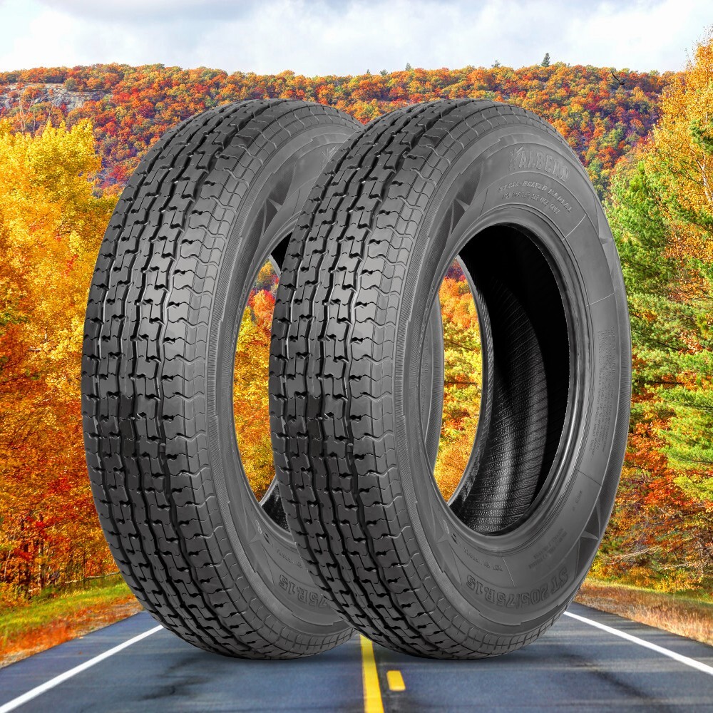 2-Pack Radial 205/75R15 Trailer Tires 8PR Heavy Duty Long-Lasting Fits 205/75D15