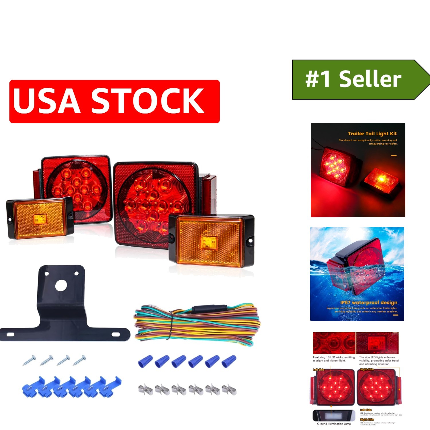 Maxxhaul 70205 12V LED Trailer Light Kit – Waterproof & Submersible Solution