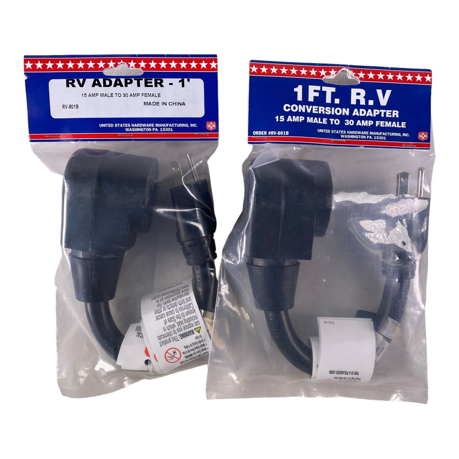 RV-801B 15 Amp Male-30 Amp Female 125V RV Conversion Adapter NEW 2 US HARDWARE