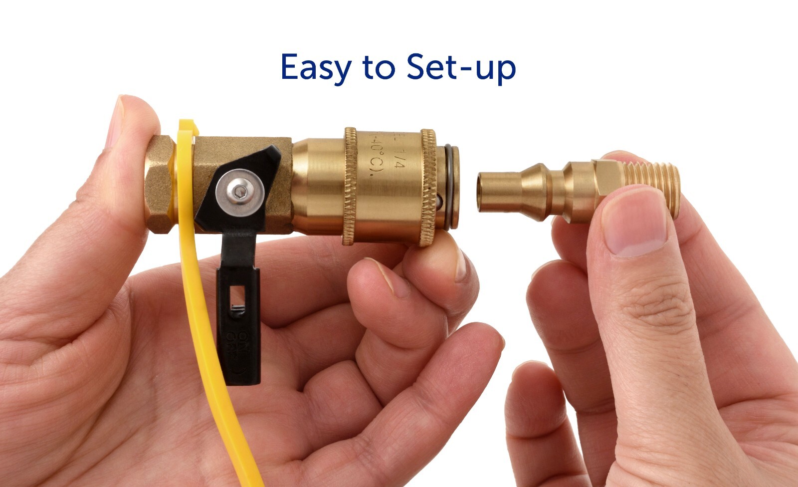 1/4 in. RV Propane Quick Connect Adapter for LP or NG Hose with Shutoff Valve
