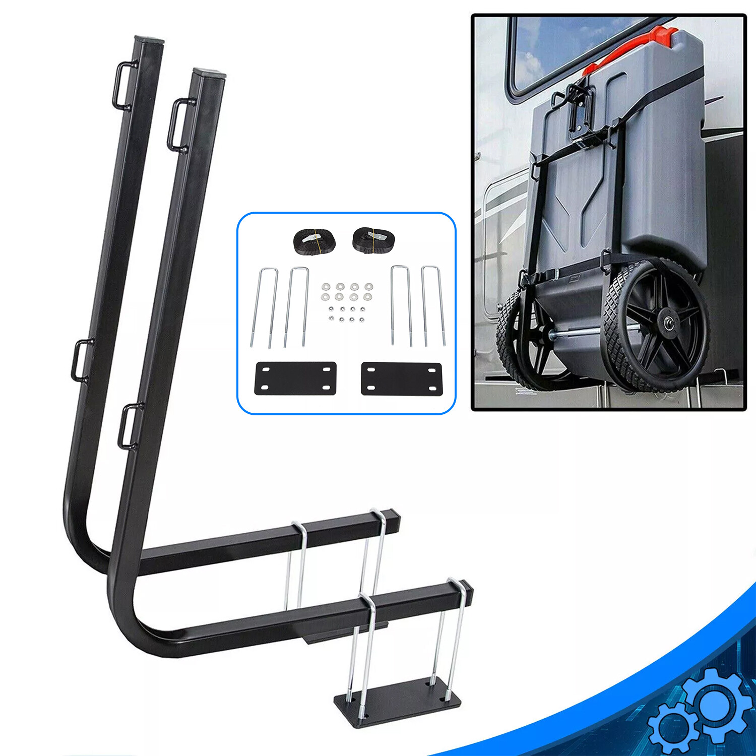 New For RV Bumper Mount Tote Tank Carrier Secure Tank in Place During Travel