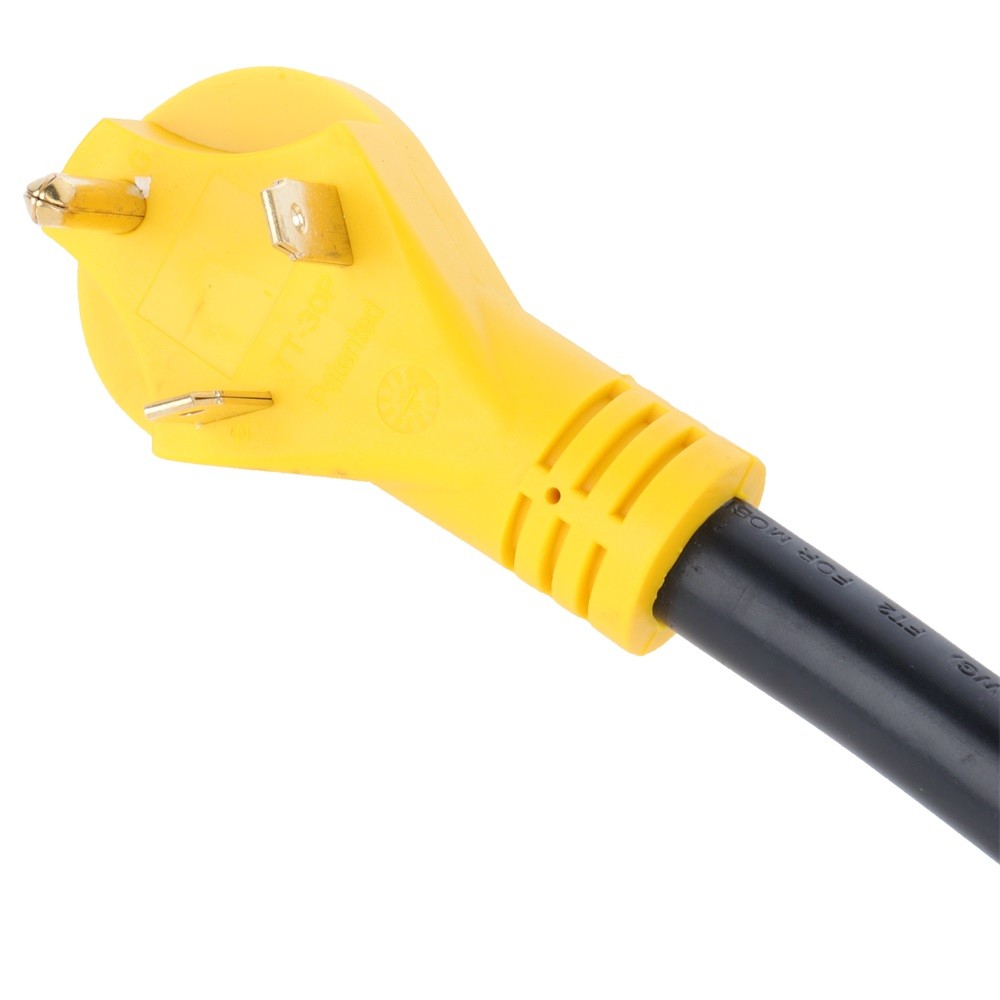 30 Amp Male to (2) 15 amp Female Receptacle RV Y split Power Cord Adapter