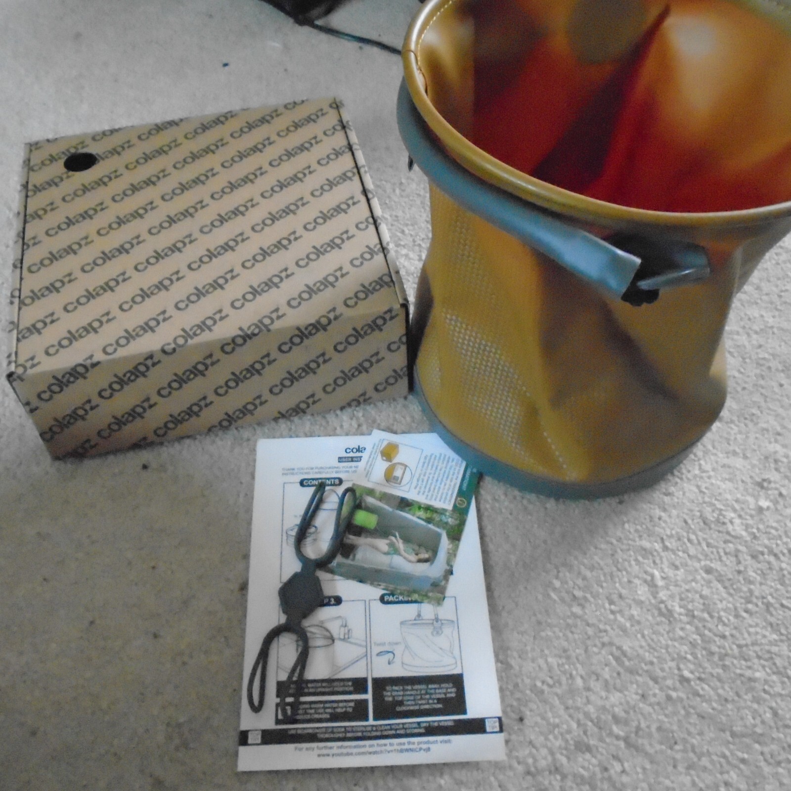 Colapz Bucket Collapsible Compact 9L Tan Brown Caravan Camper NEW Free UK P+P