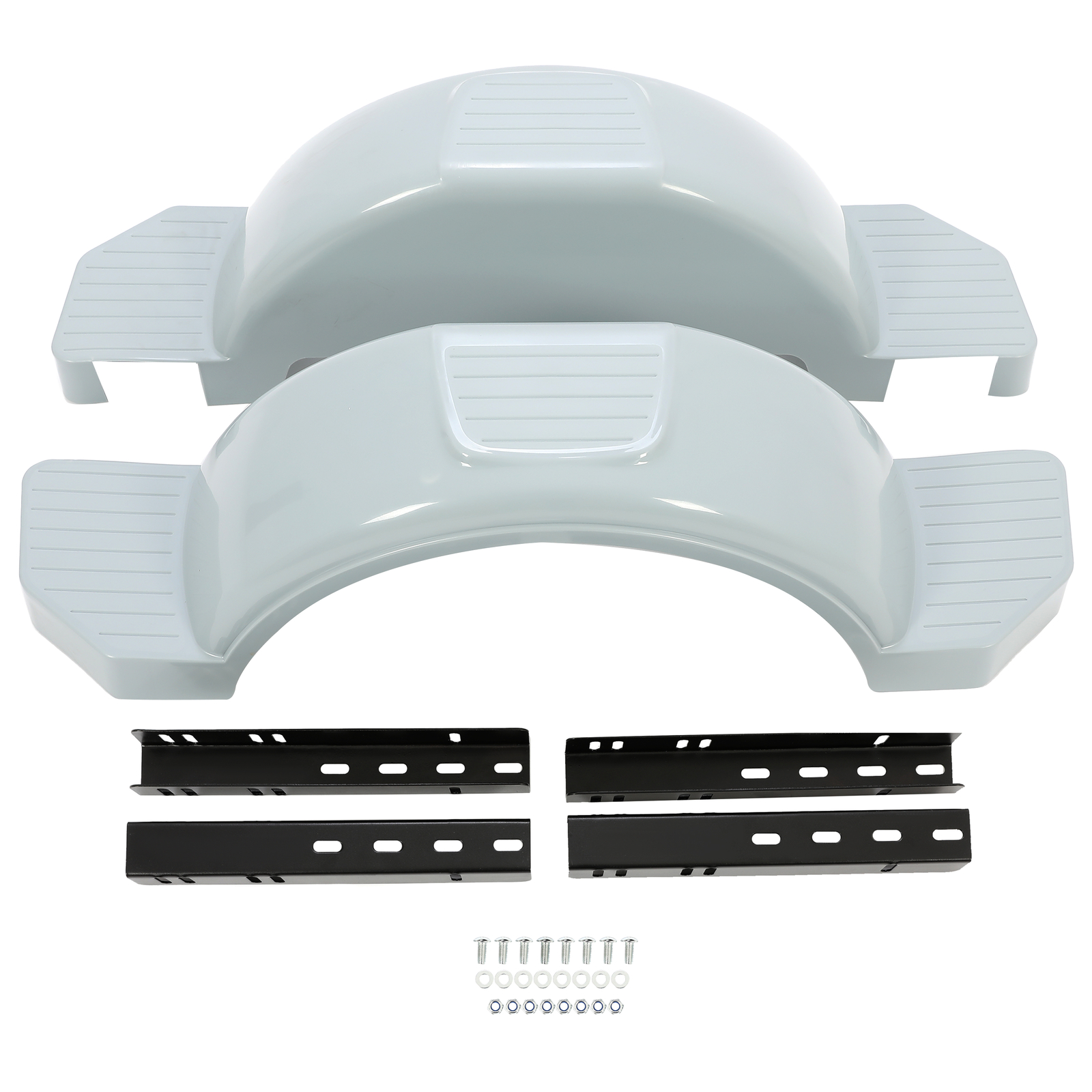 2 pcs Single Axle Trailer Fenders For 13″ Wheels Tire Skirt Boat Gray