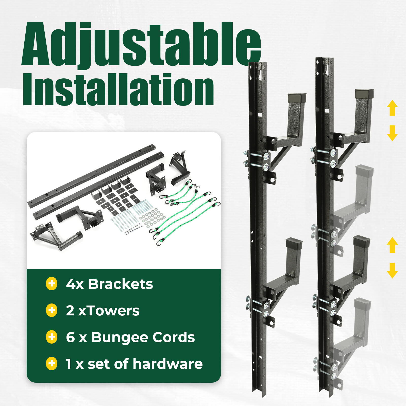 Adjustable Trailer Side Ladder Rack For Enclosed Trailers Exterior Wall Mount