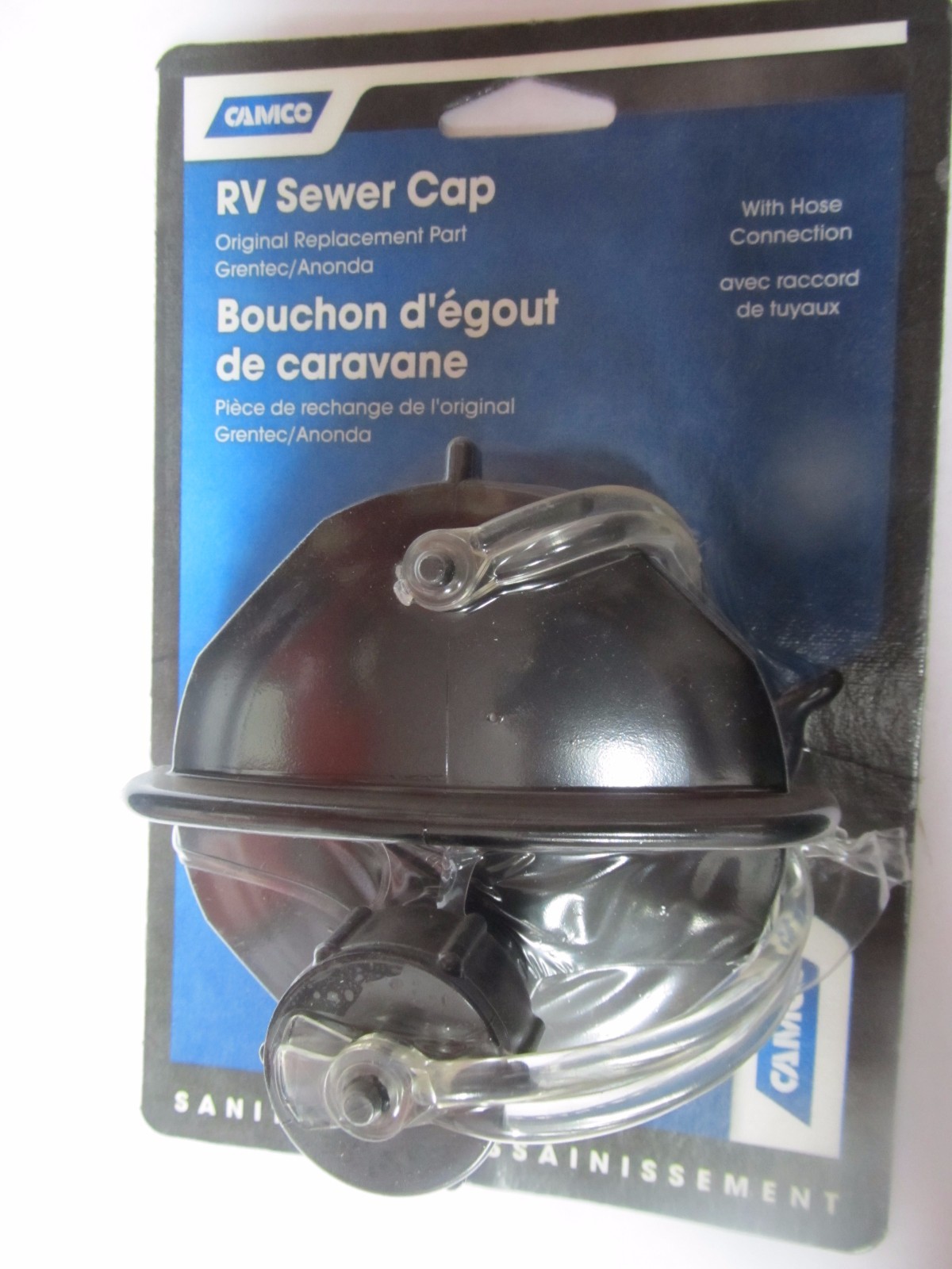 Camco RV Sewer Hose Cap with Hose Connection #39463 NEW