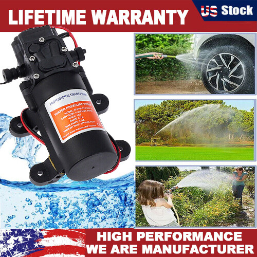 Water Pressure Diaphragm Pump 12V 4.3 L/min 1.2 GPM 35 PSI For Caravan RV Boat