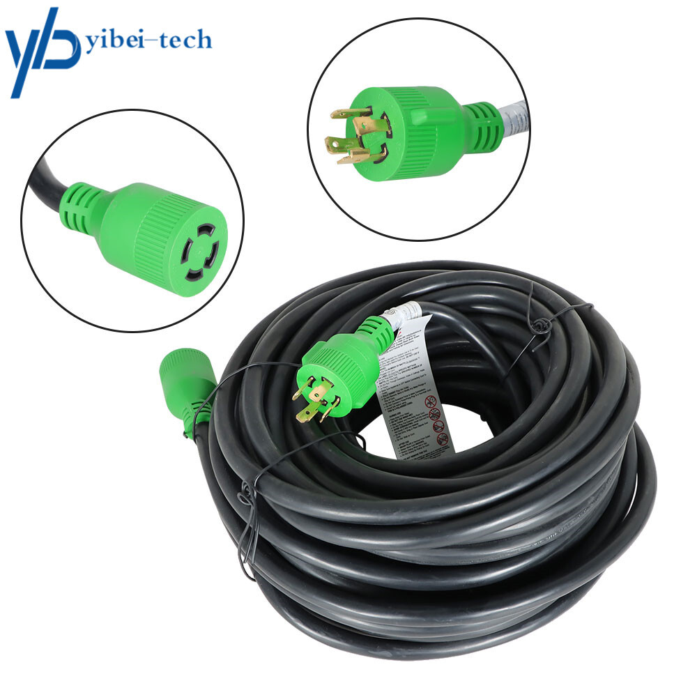 100ft 30Amp RV Power Extension Cord L14-30 4 Prong For Trailer Motorhome Camper