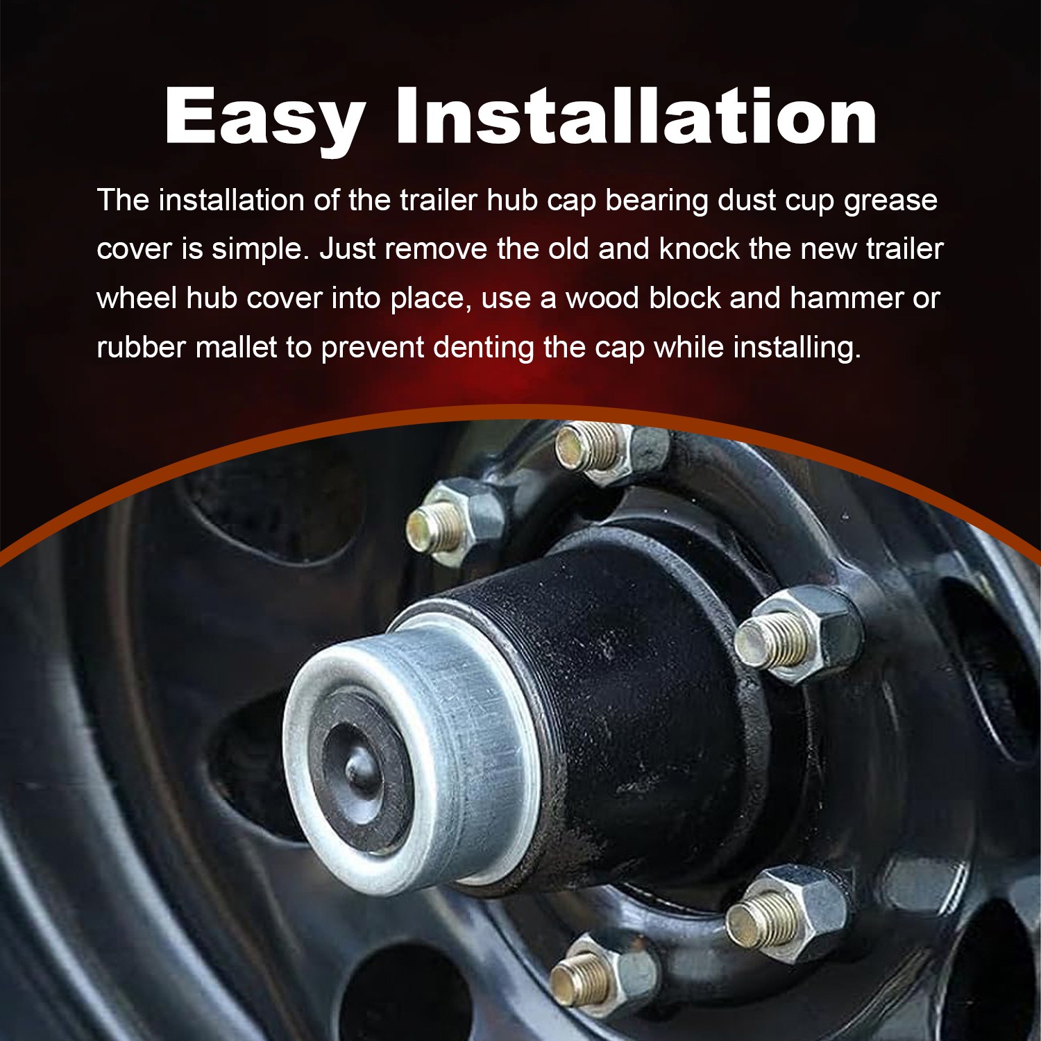2.44″ 4x Dust Cap Trailer Axle Hub Grease Cover Rubber Plug for Dexter EZ Lube