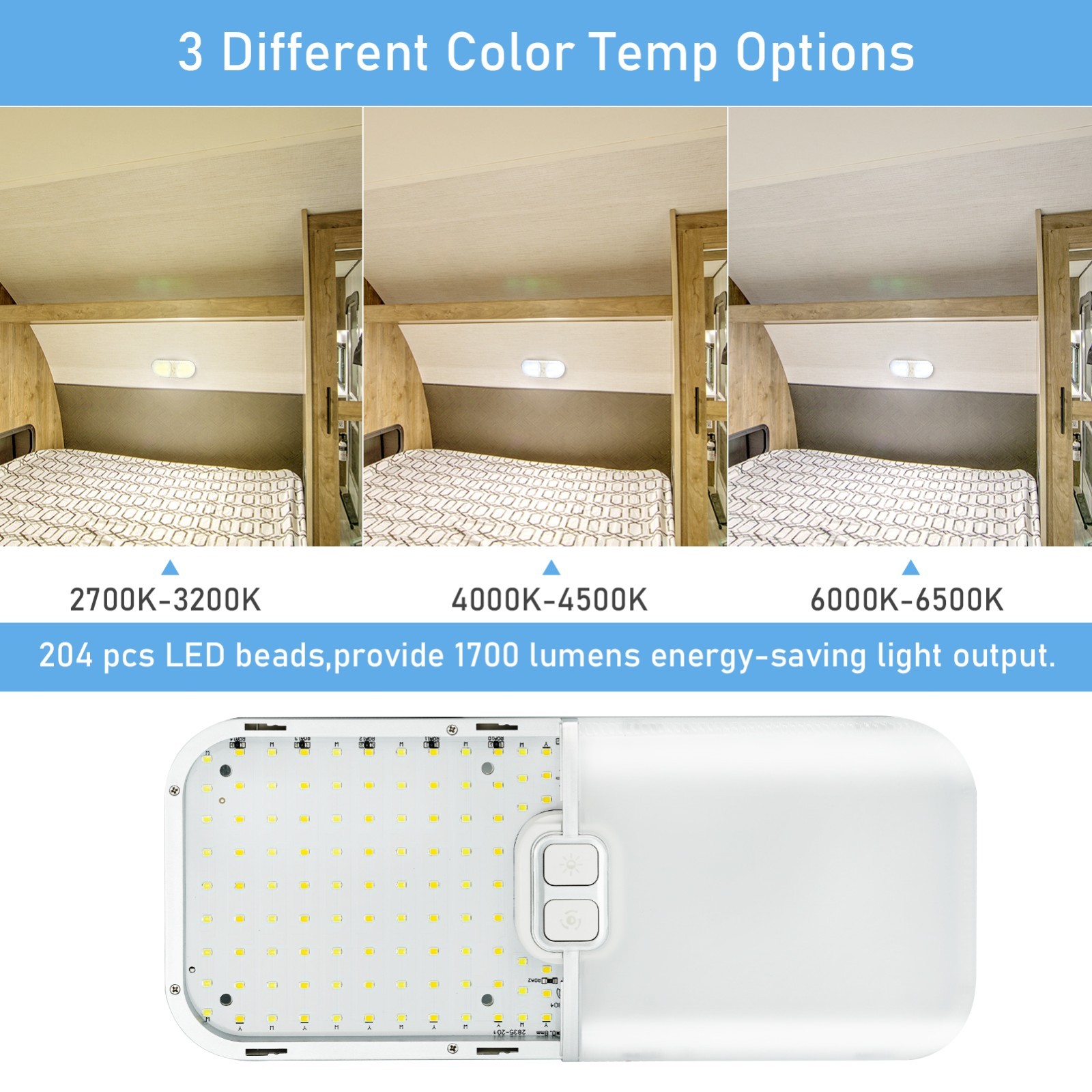 NEW LED 12v CEILING FIXTURE DOUBLE DOME LIGHT FOR CAMPER TRAILER RV MARINE 2pack