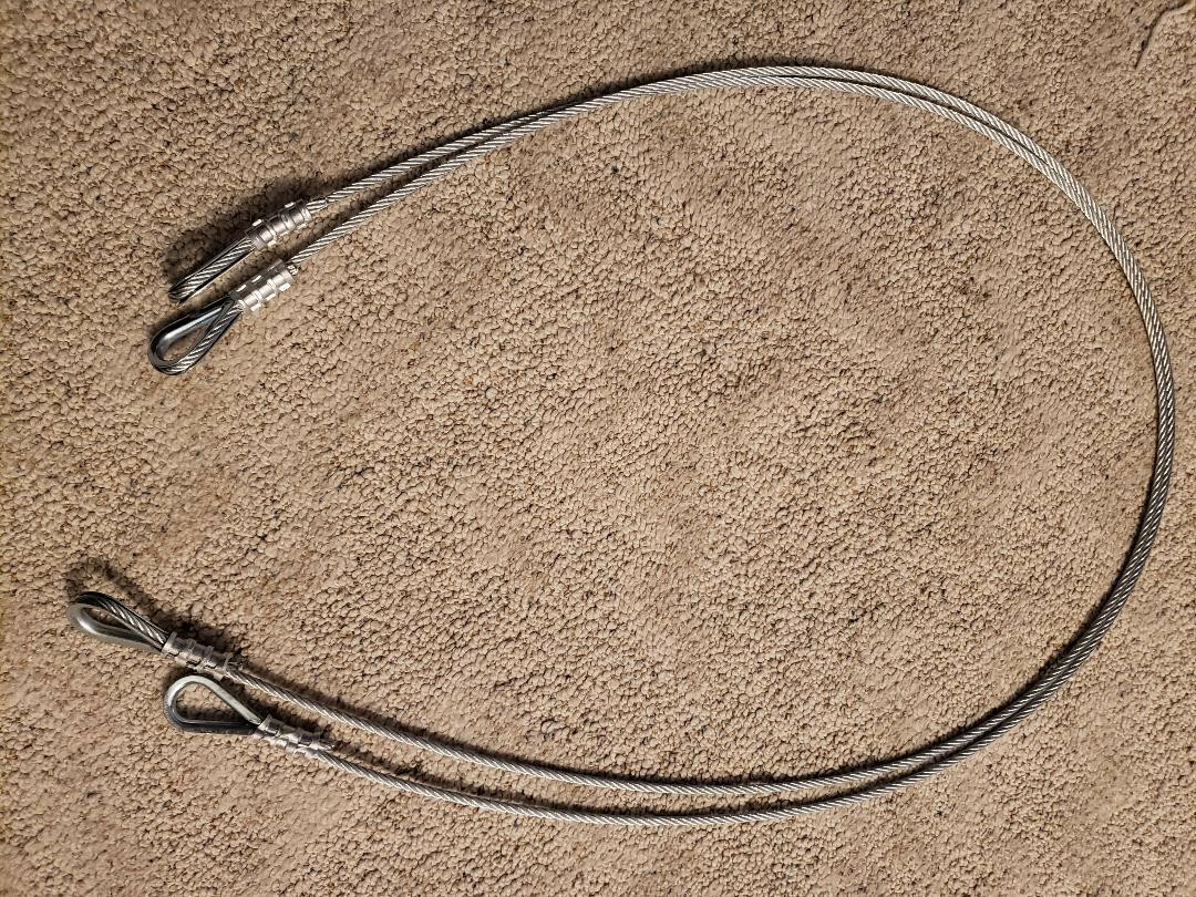 2 Replacement Cables for Gorilla Lift – Non Coated. Very Strong Cable!
