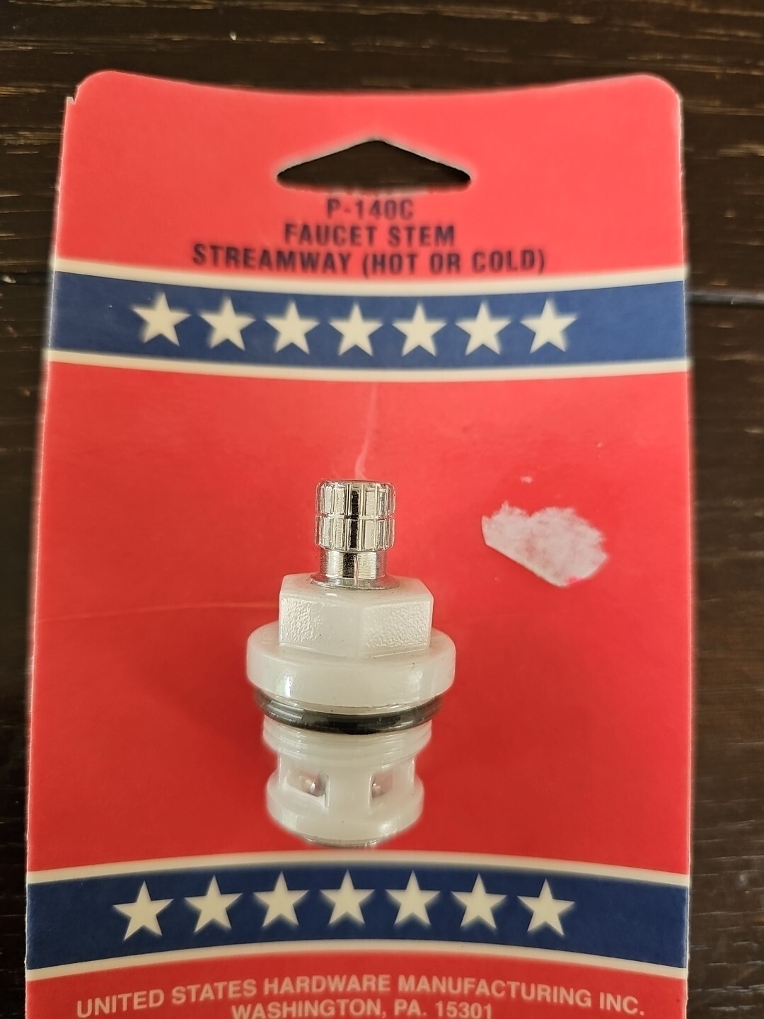 US Hardware Faucet Stem Model P-140C OEM Streamway Hot or Cold