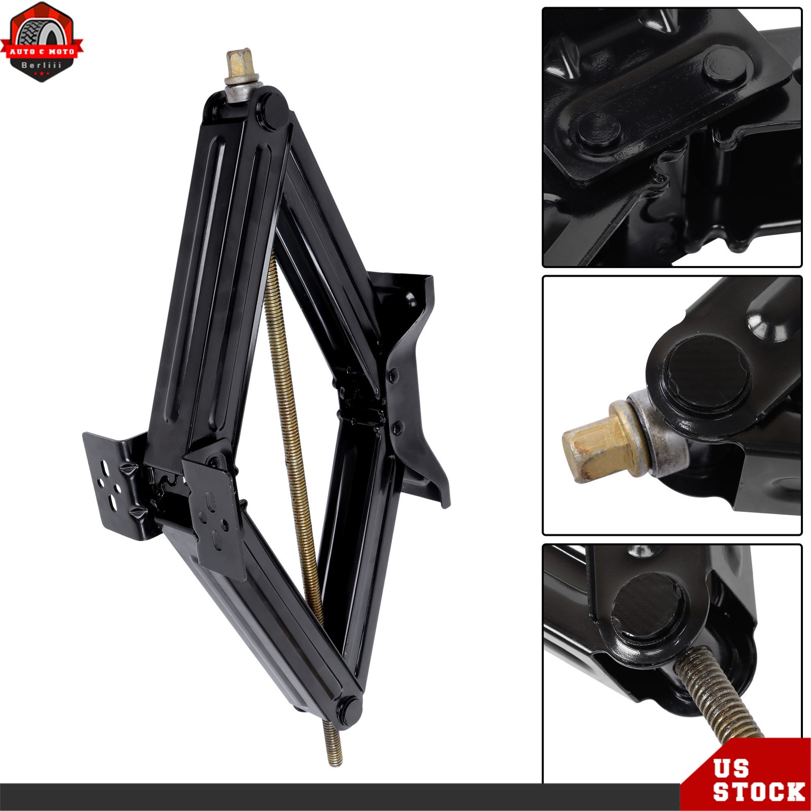 5000lbs 24″ For RV Camper Trailer Stabilizer Leveling Scissor Jack Kit Black