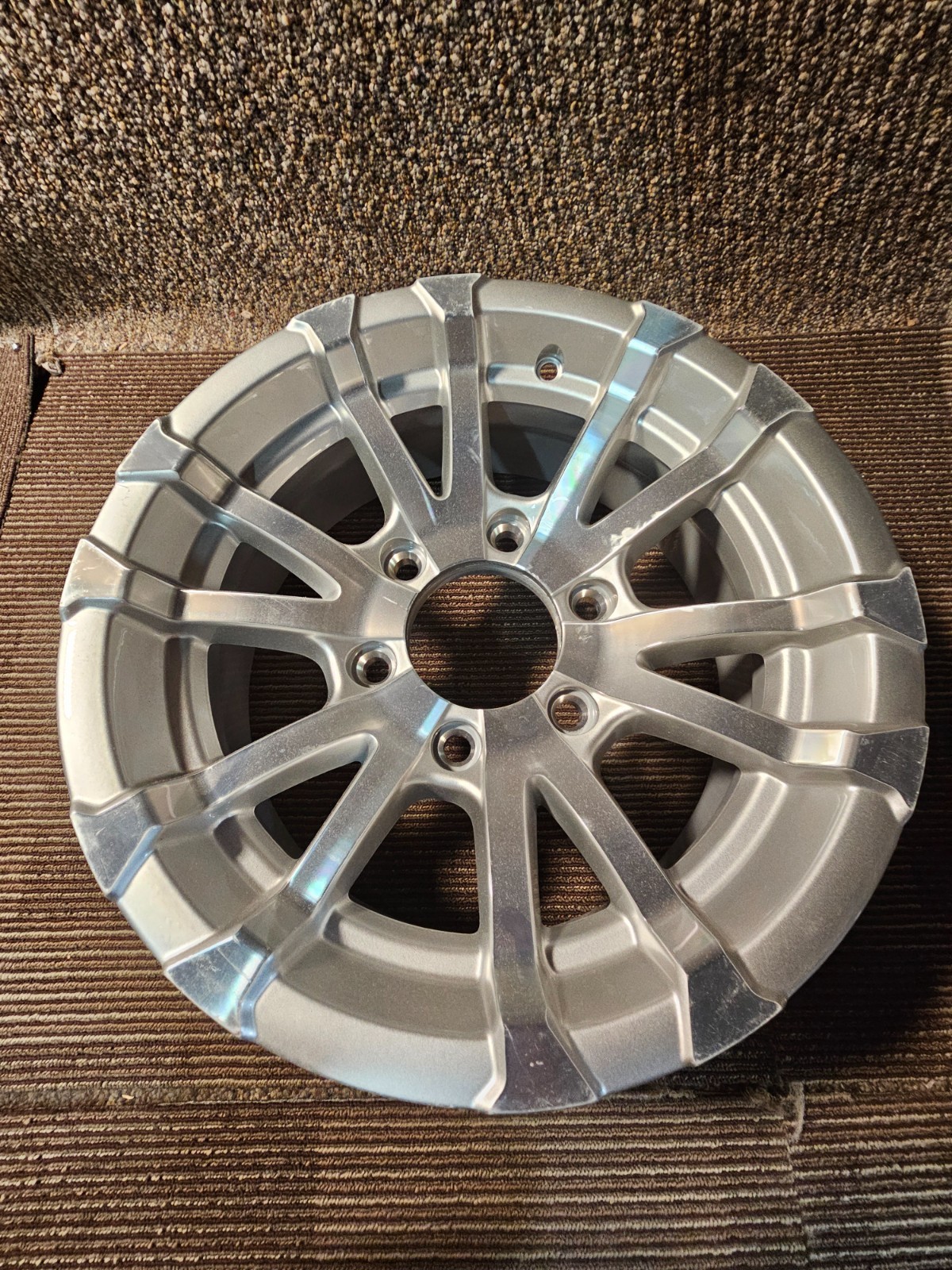 (QTY 1) Aluminum Edge Silver Trailer Wheel Rim 15X6 6×139.7 0mm