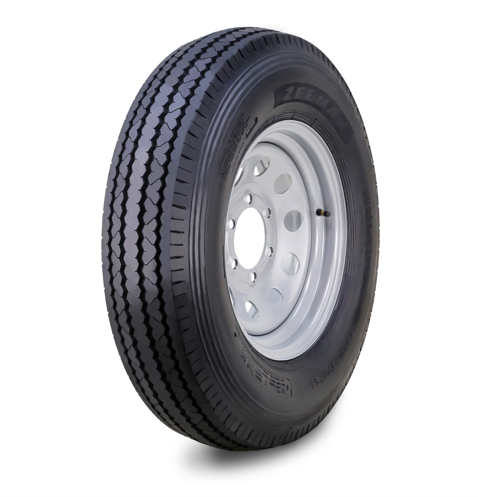 ZEEMAX Trailer Tire Wheel ST205/90D15 10-Ply E 118L 6 Lugx 5.5″ Silver Mod Rim