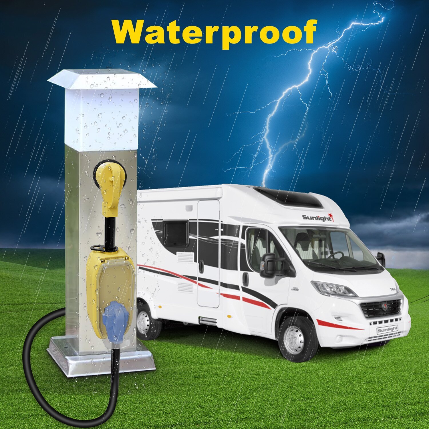 EPICORD 30/50Amp RV Surge Protector With Weatherproof Cover LED Power Adapter US