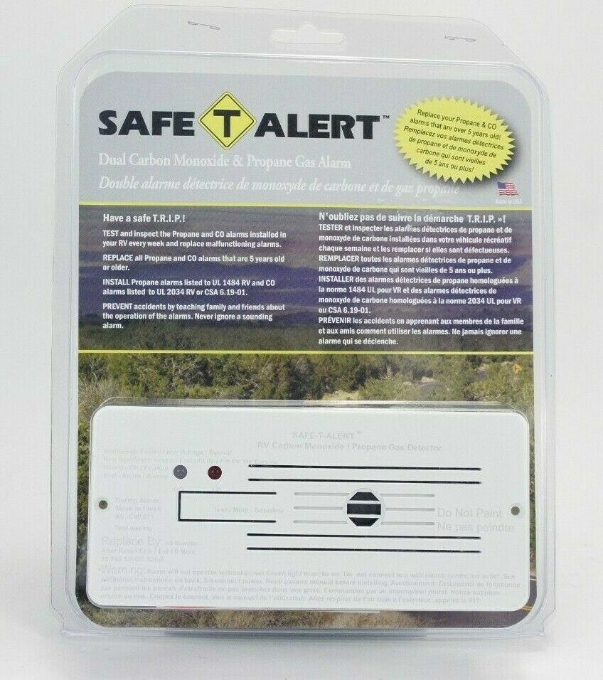 MTI Industy Safe-T-Alert RV Flush Mount 12V Alarm LPG/CO Gas Detector 35-742-WT