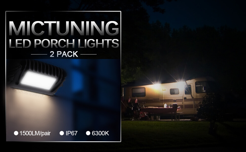 2x RV ExteriorPorch Lights 12-32V LED Utility Awning Lamps For Camper Truck Boat