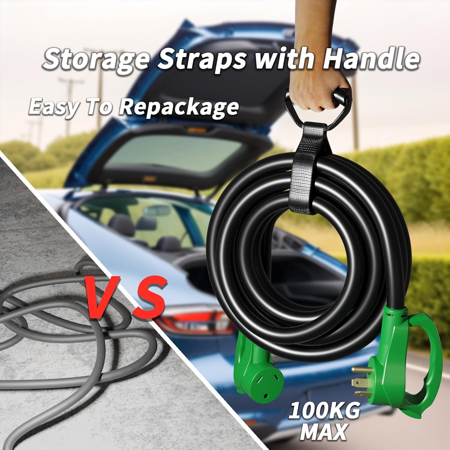 25 FT 30 Amp RV Extension Cord Outdoor, Flexible Heavy Duty 10/3 Gauge STW RV