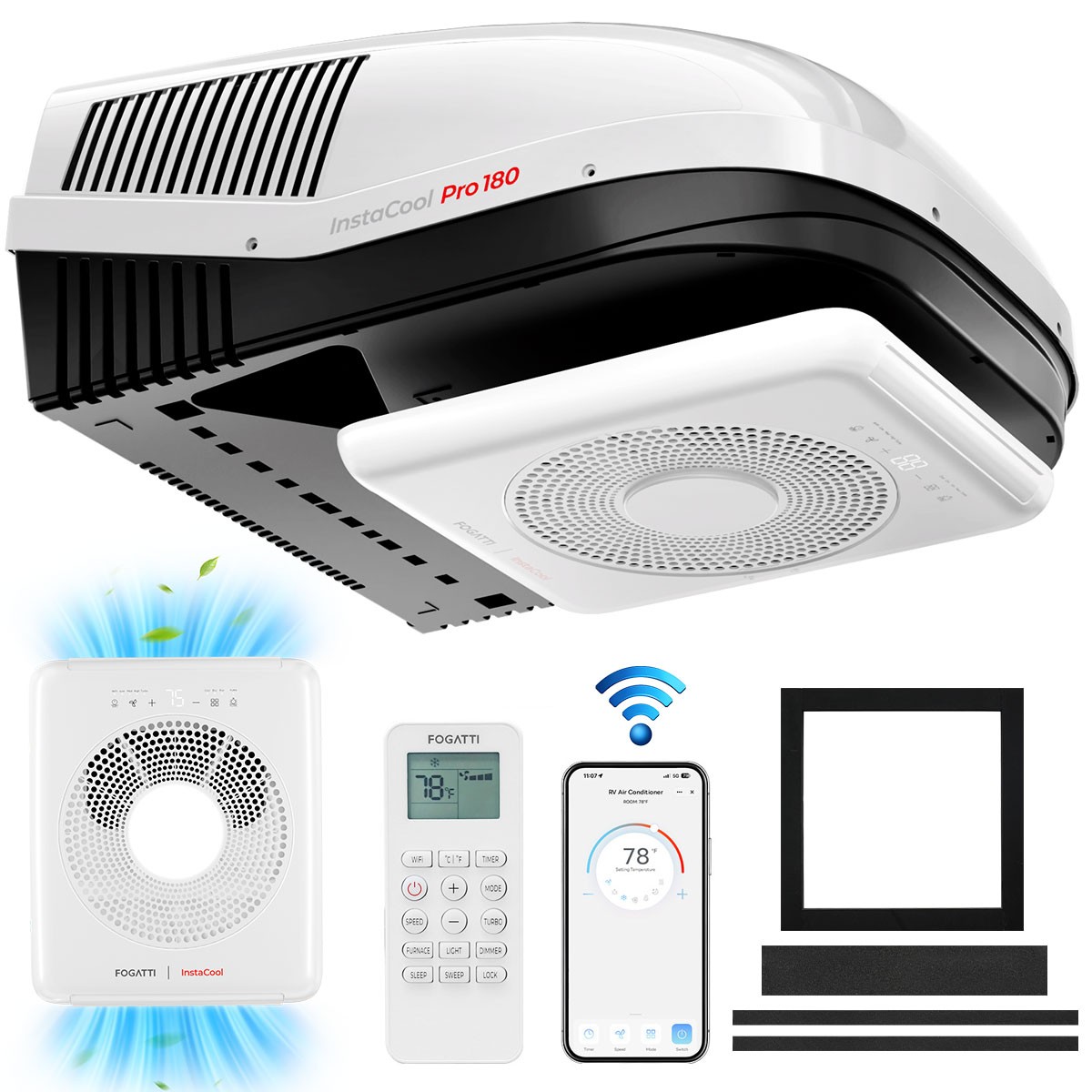 Ducted RV Air Conditioner 18K BTU Cooling Rooftop AC for Camper Trailer Alexa
