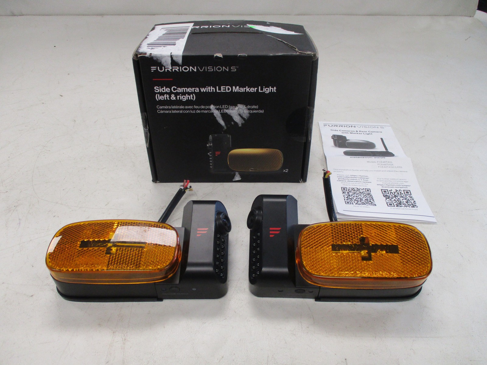 FURRION VISION S LEFT & RIGHT SIDE CAMERA W/ LED MARKER LIGHT FCE48TASH RV