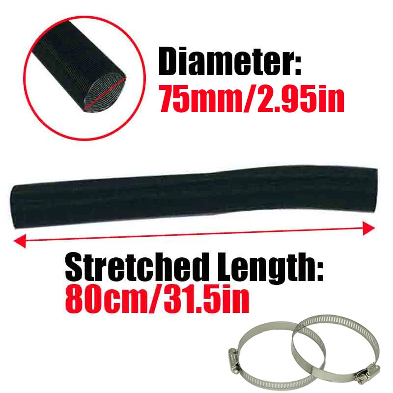 75mm Air Diesel Heater 0.8/1/2/3M Duct Pipe Hose Outlet Exhaust Joiner Connector