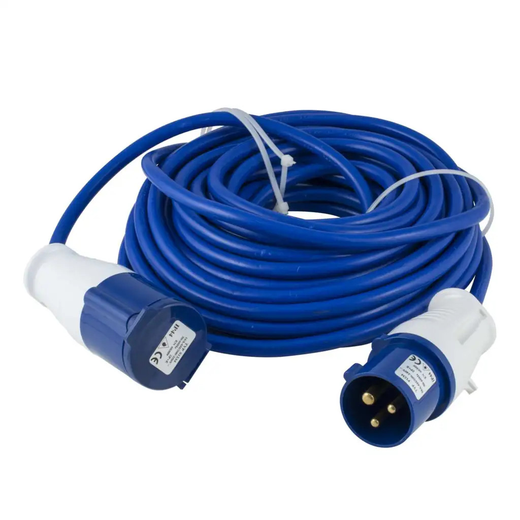 1M CARAVAN / CAMPING (Mains Lead) HOOK UP CABLE – 16A SITE EXTENSION LEAD 1.5MM