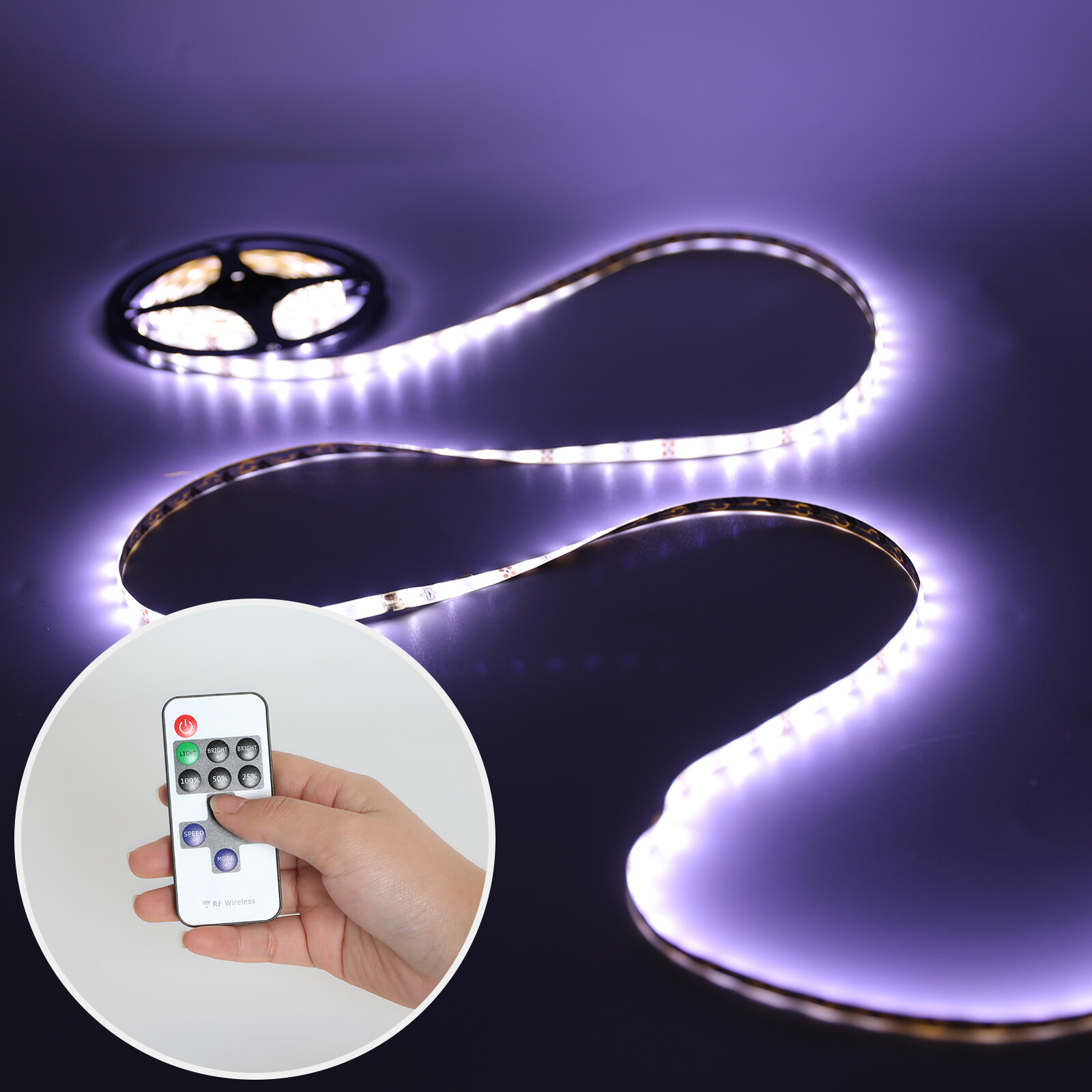 12V Interior 2835 LED Light Strip White Light Switch Enclosed Cargo Trailer RV