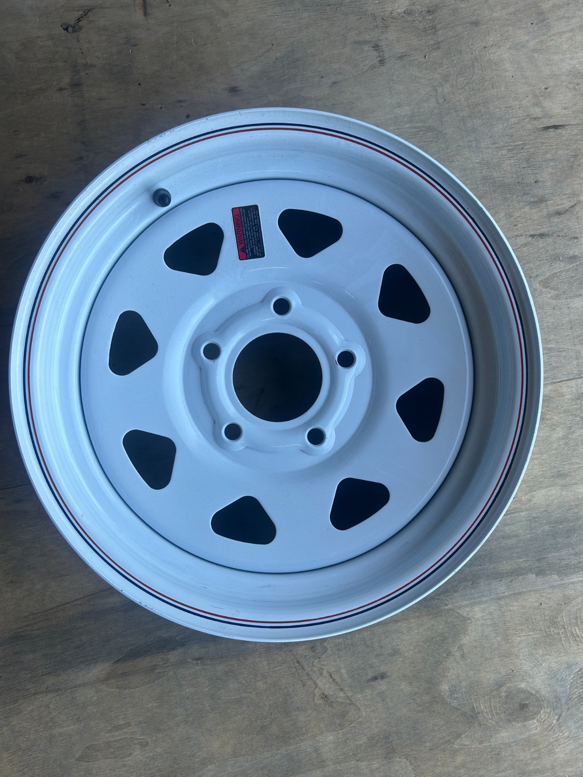 15″X6 5-5 White Spoke Trailer Wheel Free Shipping