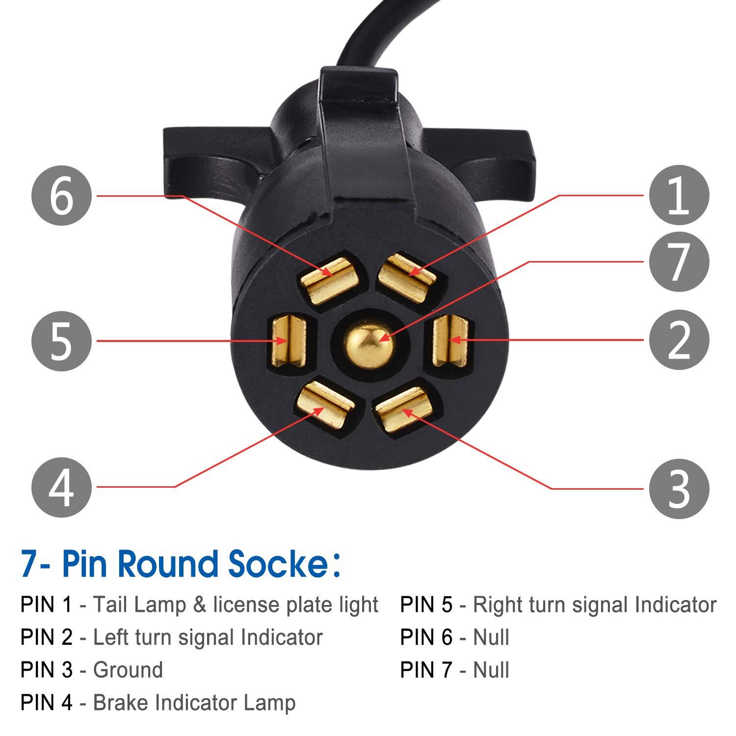 Magnetic LED Trailer Light Kit, 24ft Cable, 7-Pin Plug, IP68, DOT Approved