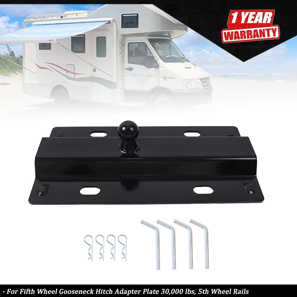 Fifth Wheel Gooseneck Hitch Adapter Plate 30,000 lbs, For 5th Wheel Rails