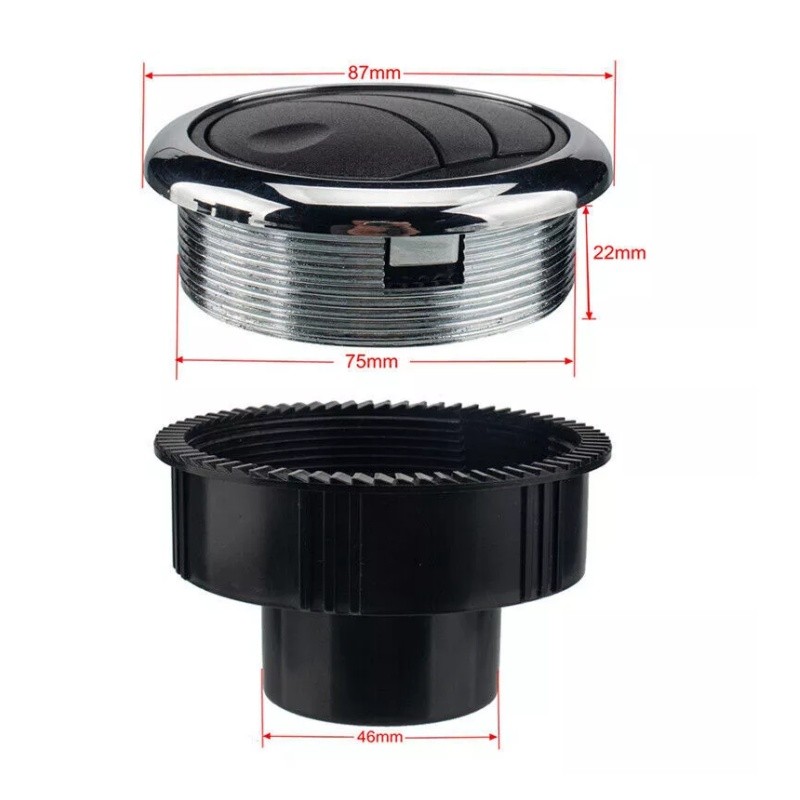 2PCS 46mm Round A/C Air Conditioning Outlet Vent Fit for RV Bus Car Boat Yacht