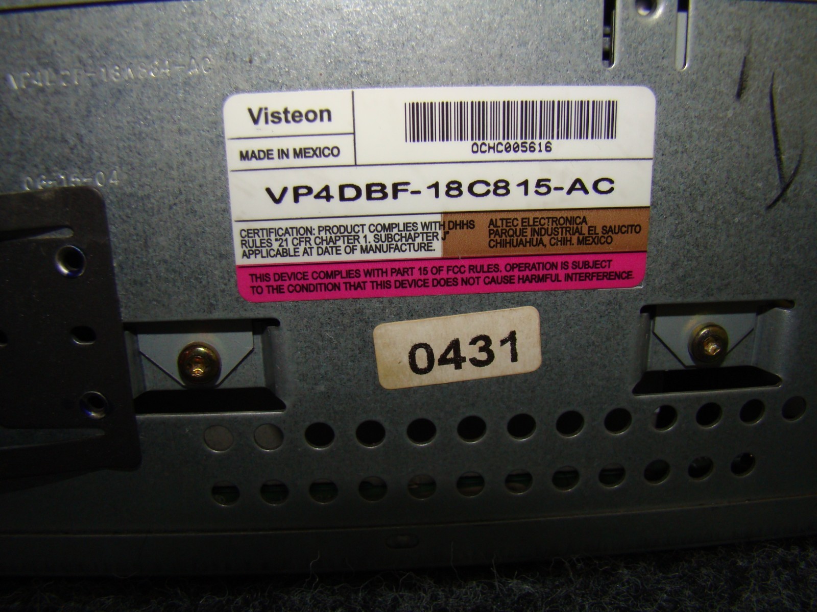 USED RV VISTEON Ford OEM CD6 Radio – Part # VP4DBF‑18C815‑AC revolution