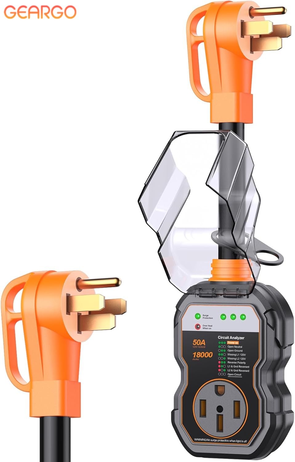 RV Surge Protector 50 Amp RV Circuit Analyzer (18000 J) With LED Indicator Light