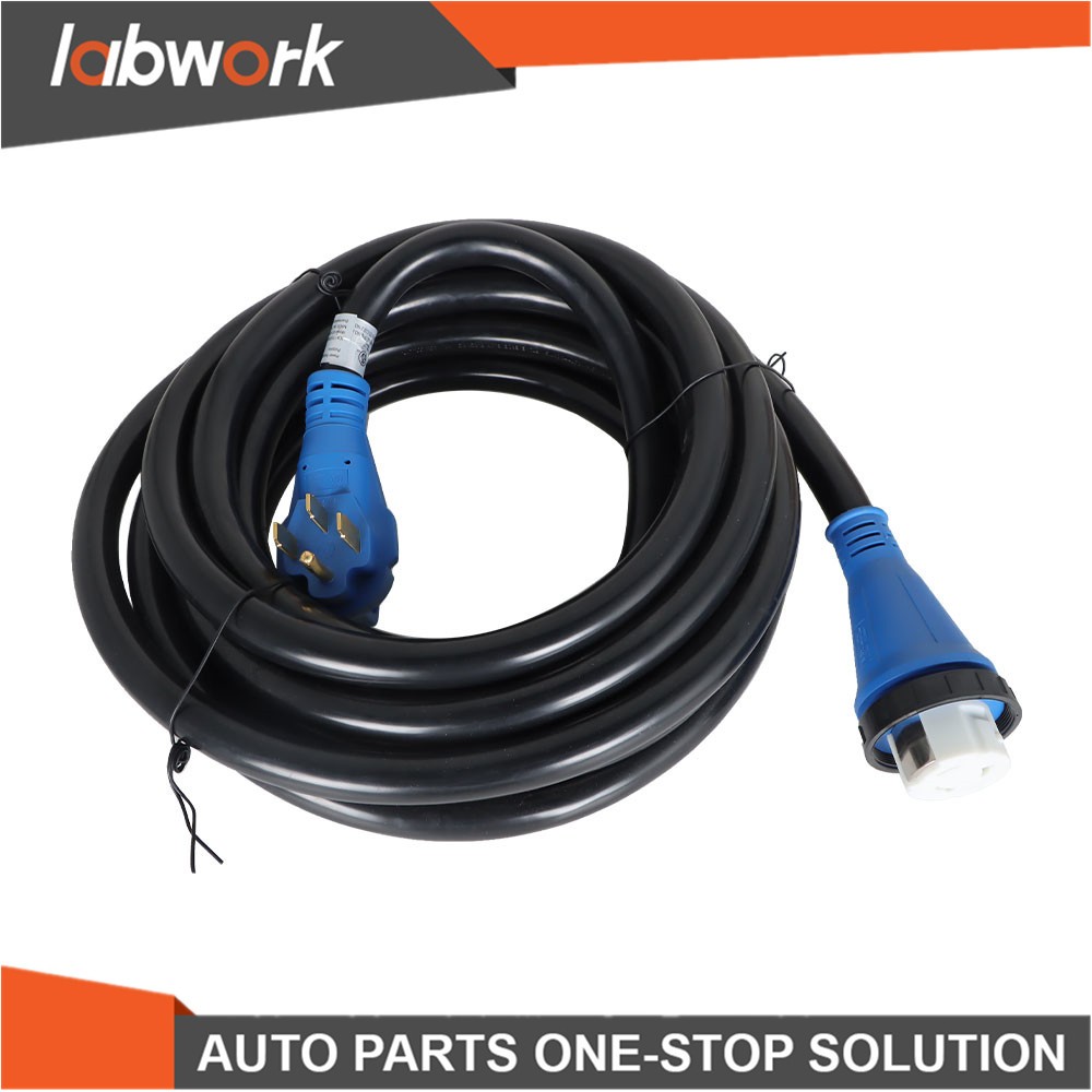 Labwork 50Amp 30FT Extension Cord &Power Inlet Box Combo Kit Twist Lock For RV
