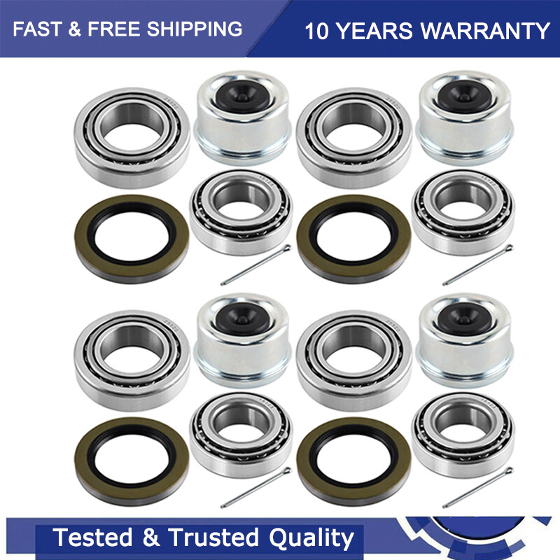 (4 PCS) 5200-6000lb Trailer Wheel Bearing Kit 15123 x 25580 1 1/4 x 1 3/4″ 6 LUG