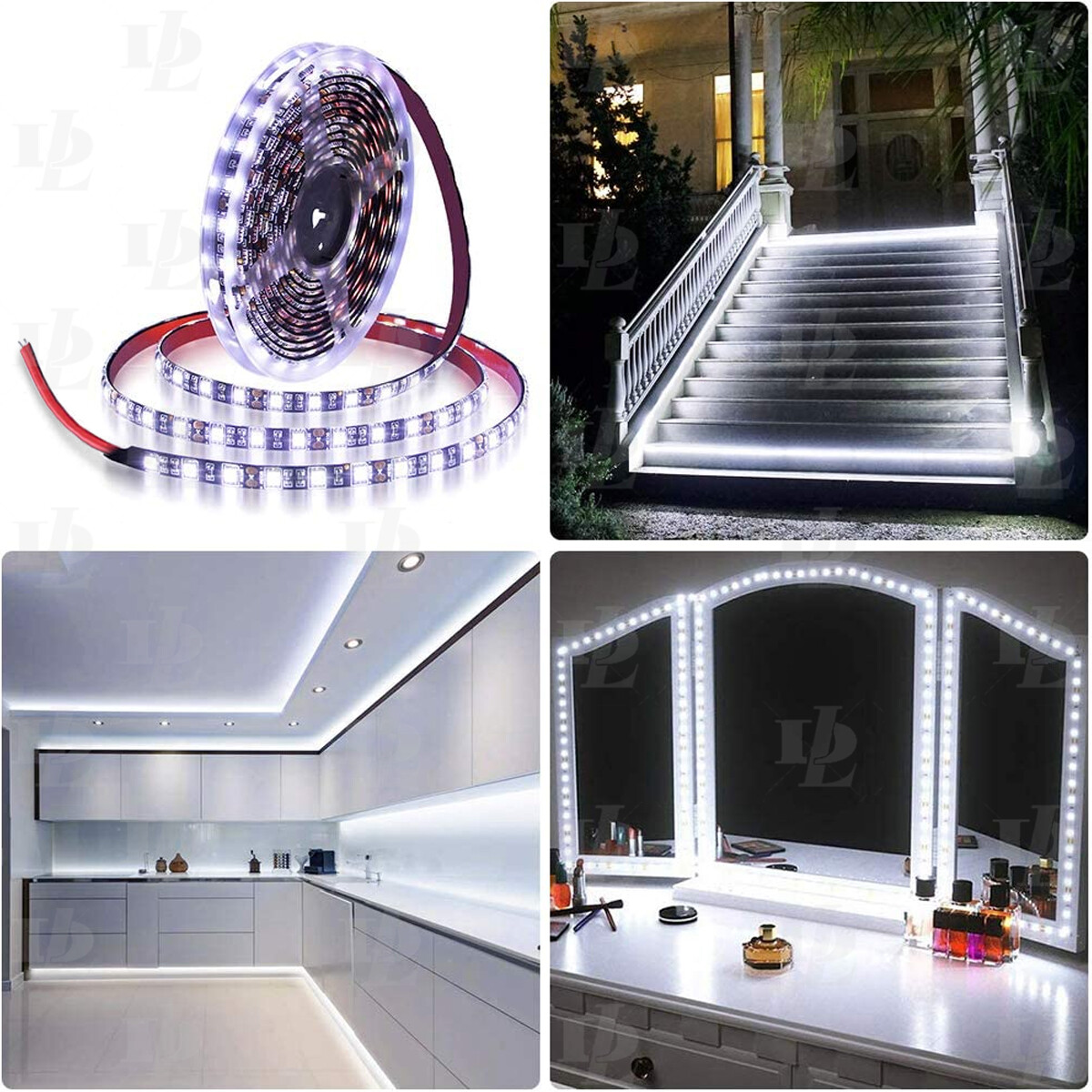 12V Interior 2835 LED Light Strip White Light Switch Enclosed Cargo Trailer RV