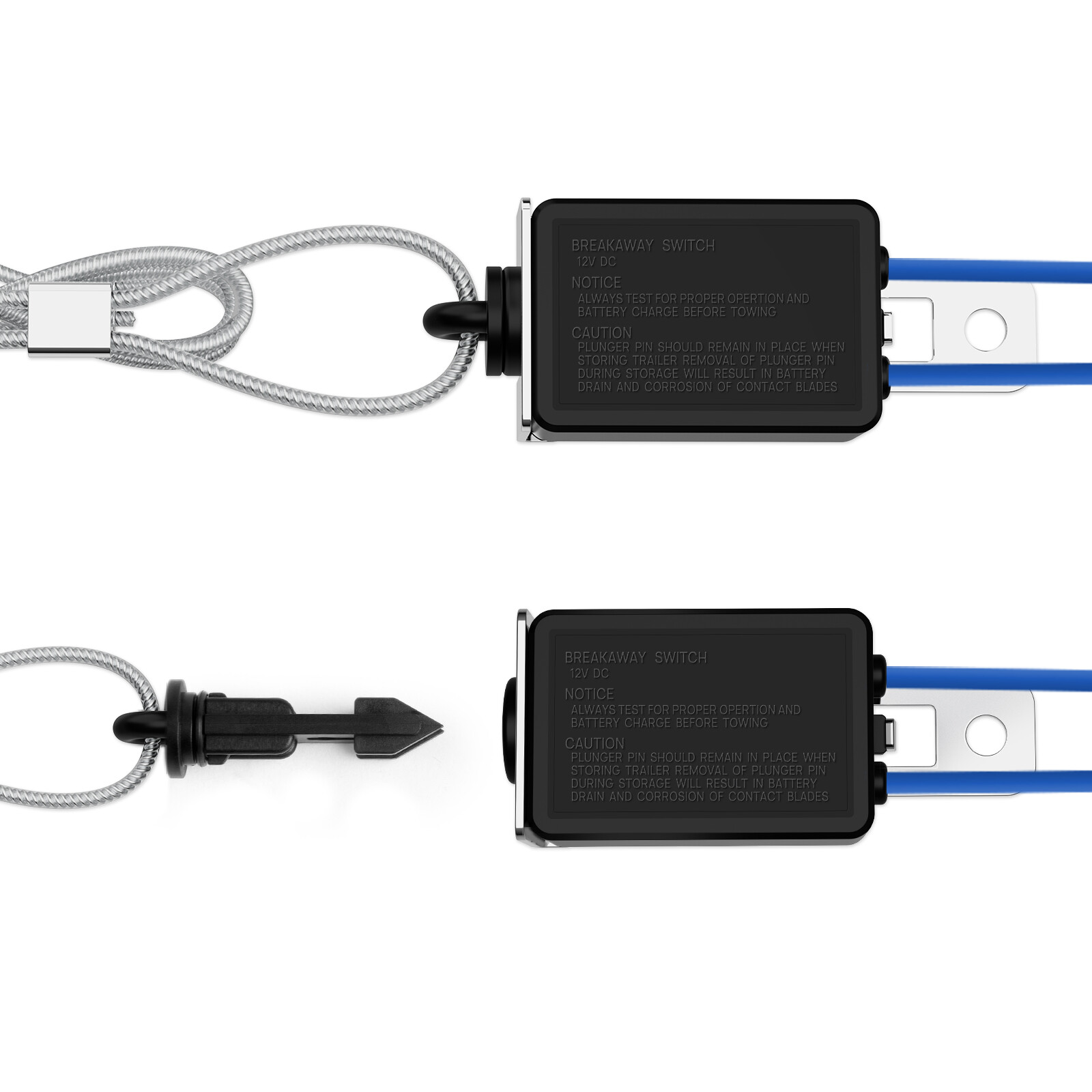 Trailer Break-Away Electric Brake System, Separation Runaway Kit w/LED Indicator