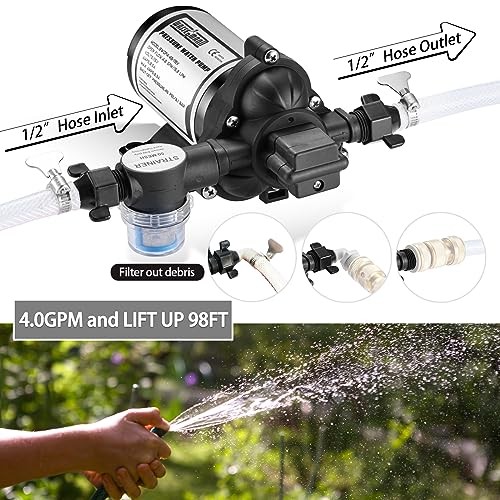 WASSERMANN Water Pressure Diaphragm Pump 115V AC 4.0 GPM [‘Gray’]