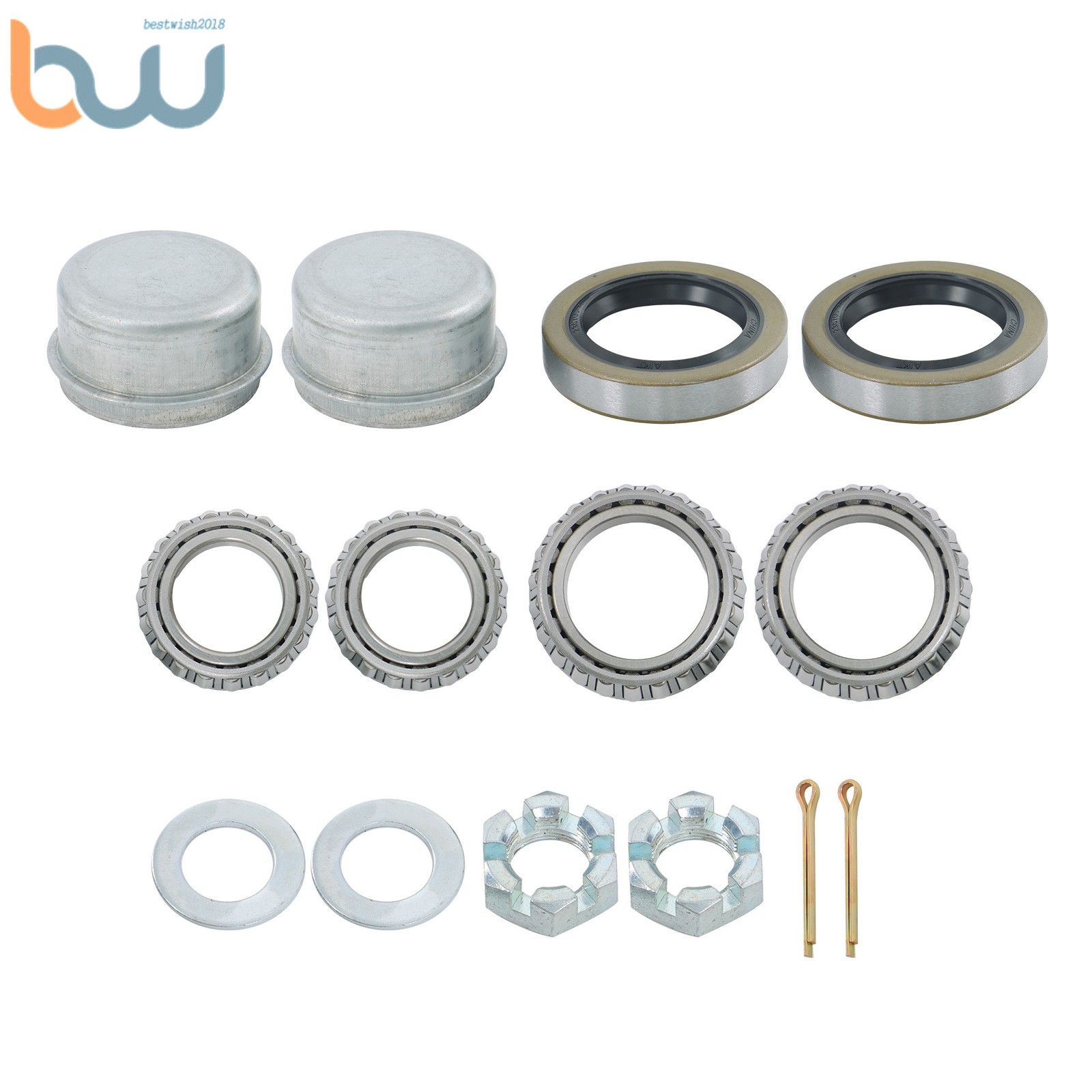 5-Bolt on 4-1/2″ 11″ Square #84 Spindle Trailer Hub 3500 lbs Axle w/Bearing Kit