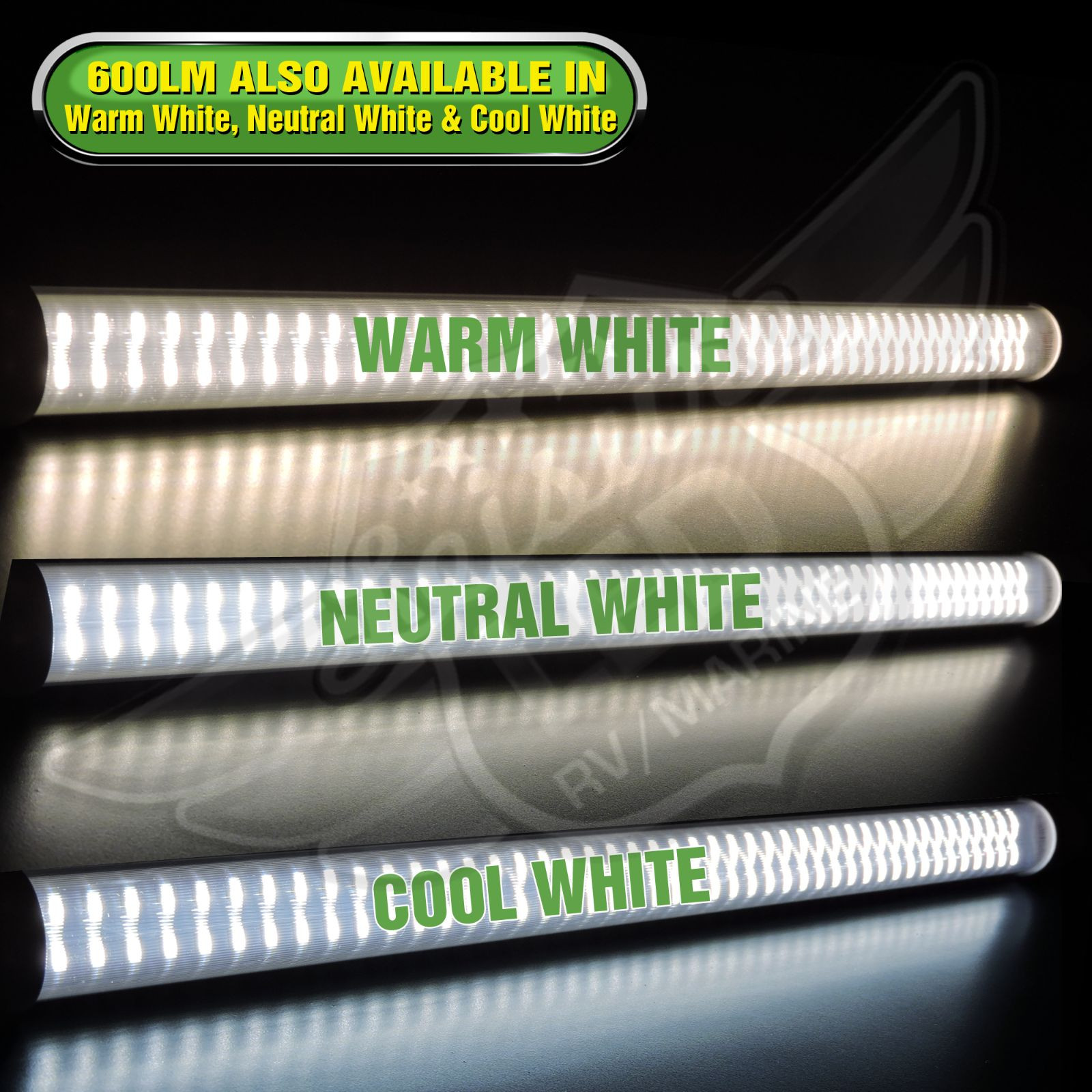 12V DC RV Marine F15T8 LED Tube Light 9W 18″(17-3/4″ pin to pin) NW 600 lm