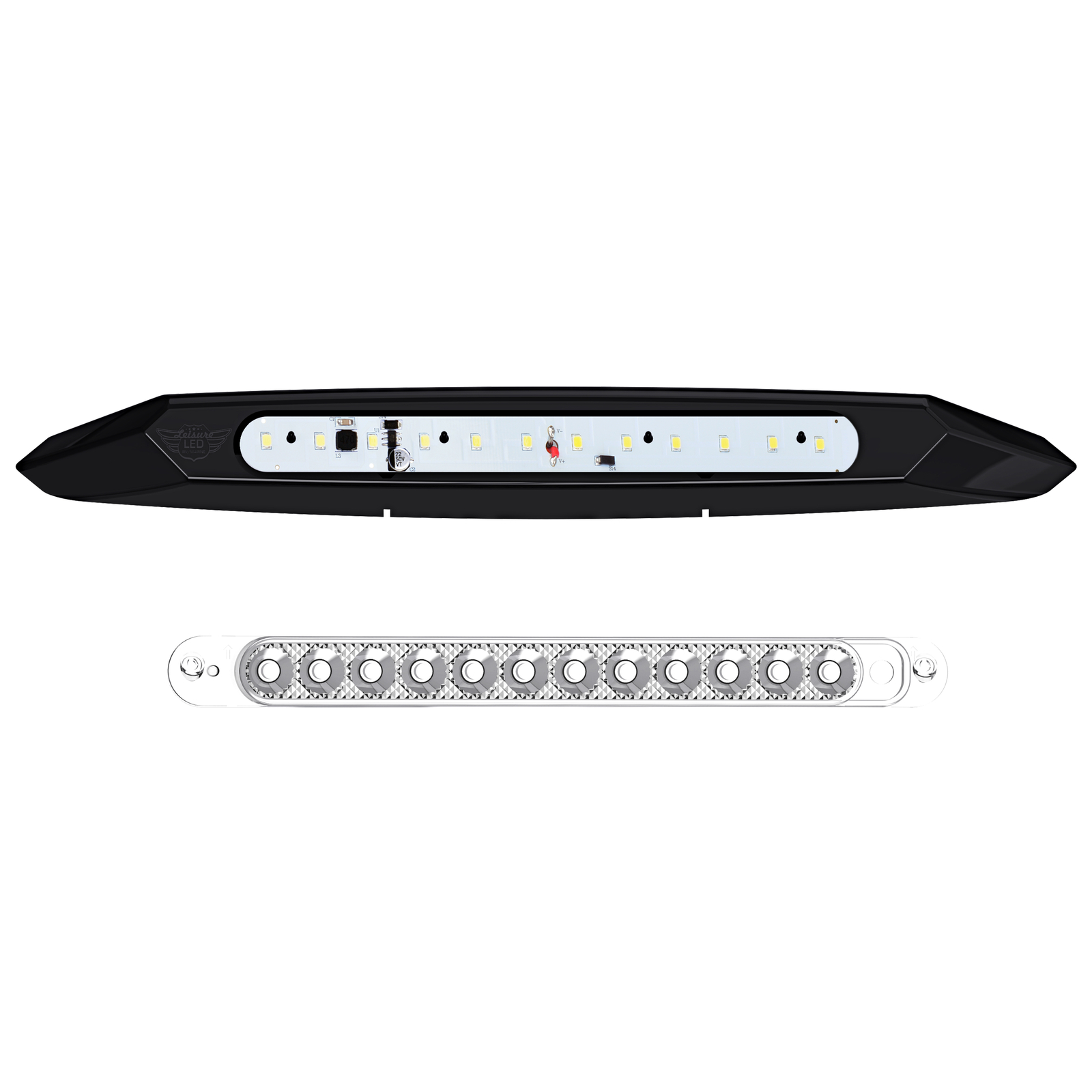 Black Awning RV Motorhome Trailer Porch Light 13″ No Switch 12 Volt 400 LM