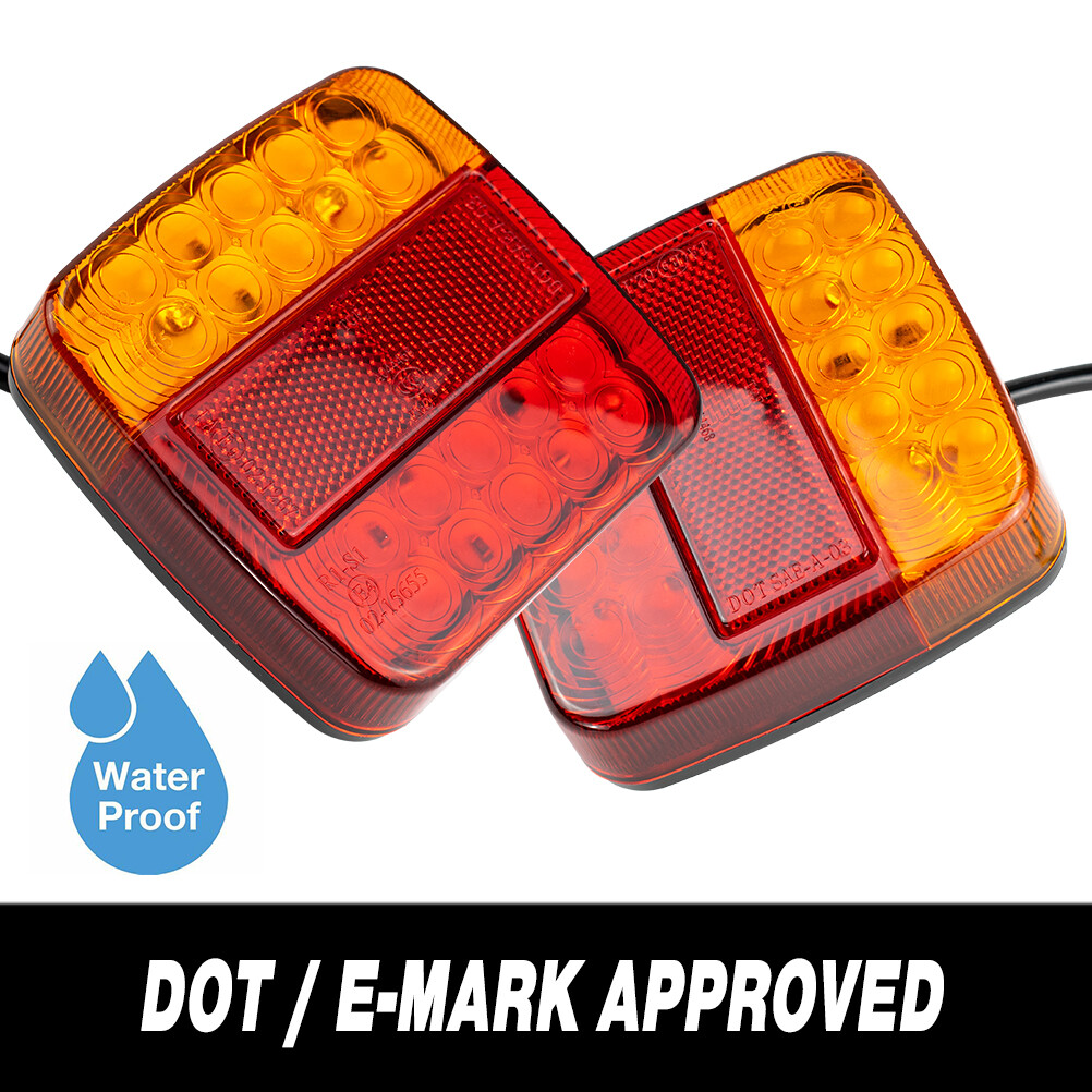 2x LED TRAILER LIGHTS LIGHT SQUARE TAIL STOP INDICATOR TRUCK LAMP UPGRADE KITS