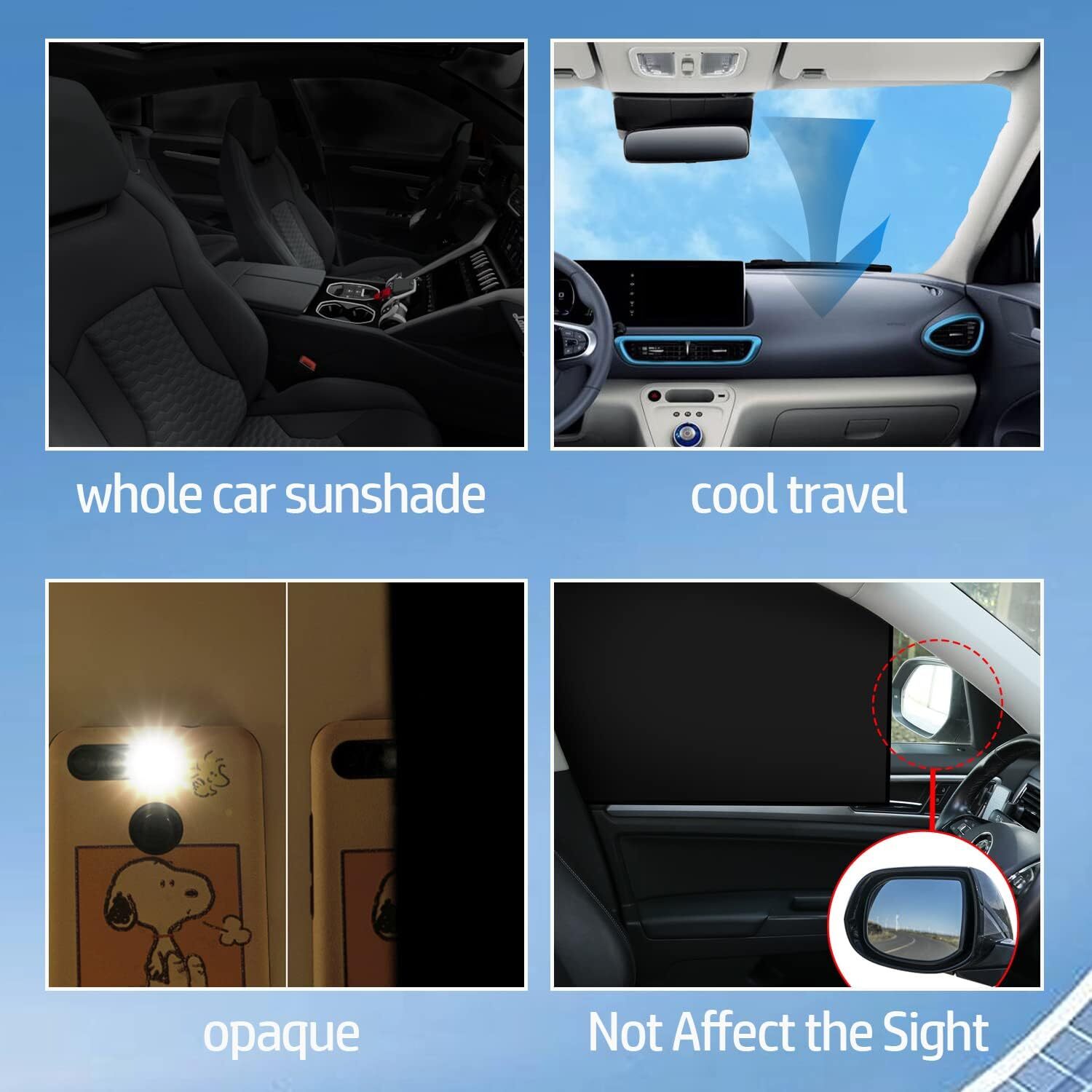4× Magnetic Car Side Front Rear Window Sun Shade Curtains Cover UV Shield USA
